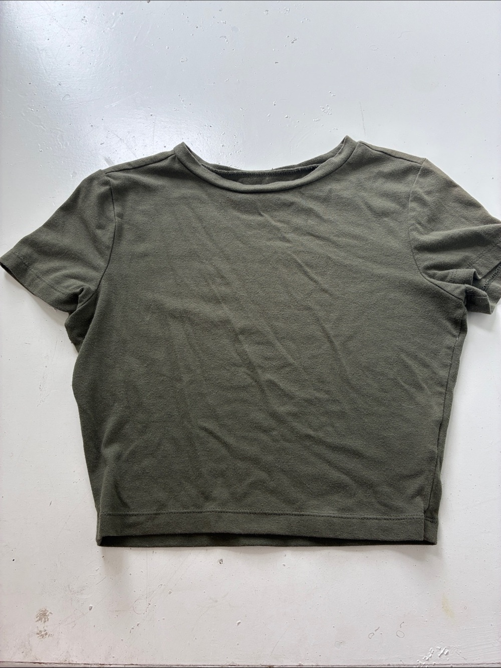 Wild Fable XS Dark Green Short Sleeve Cropped Crewneck Blouse